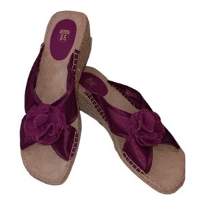 Route 66 ~ Purple Rosette Espadrille Wedge Sandals | NWOT | Size 10